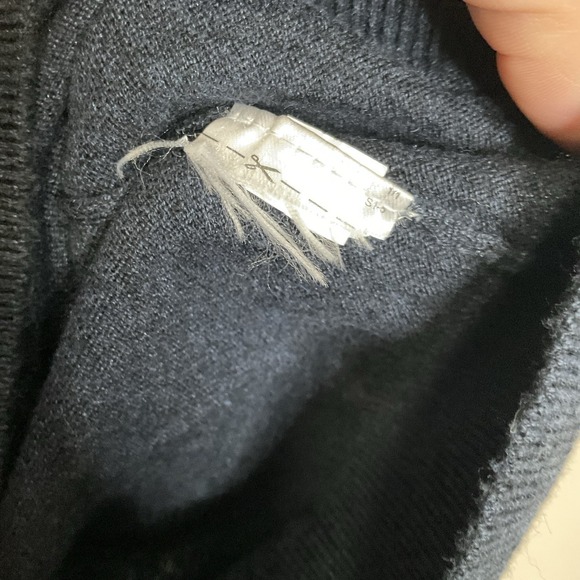 Banana Republic Sweater Mens L Blue Silk Cotton Cashmere V-Neck Preppy  Pullover - Picture 6 of 9